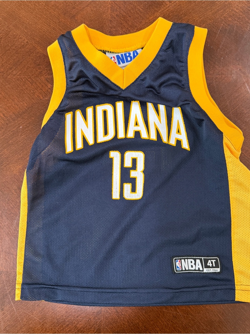 Indiana Pacers #13 Navy and Gold NBA Jersey George Sz 4T